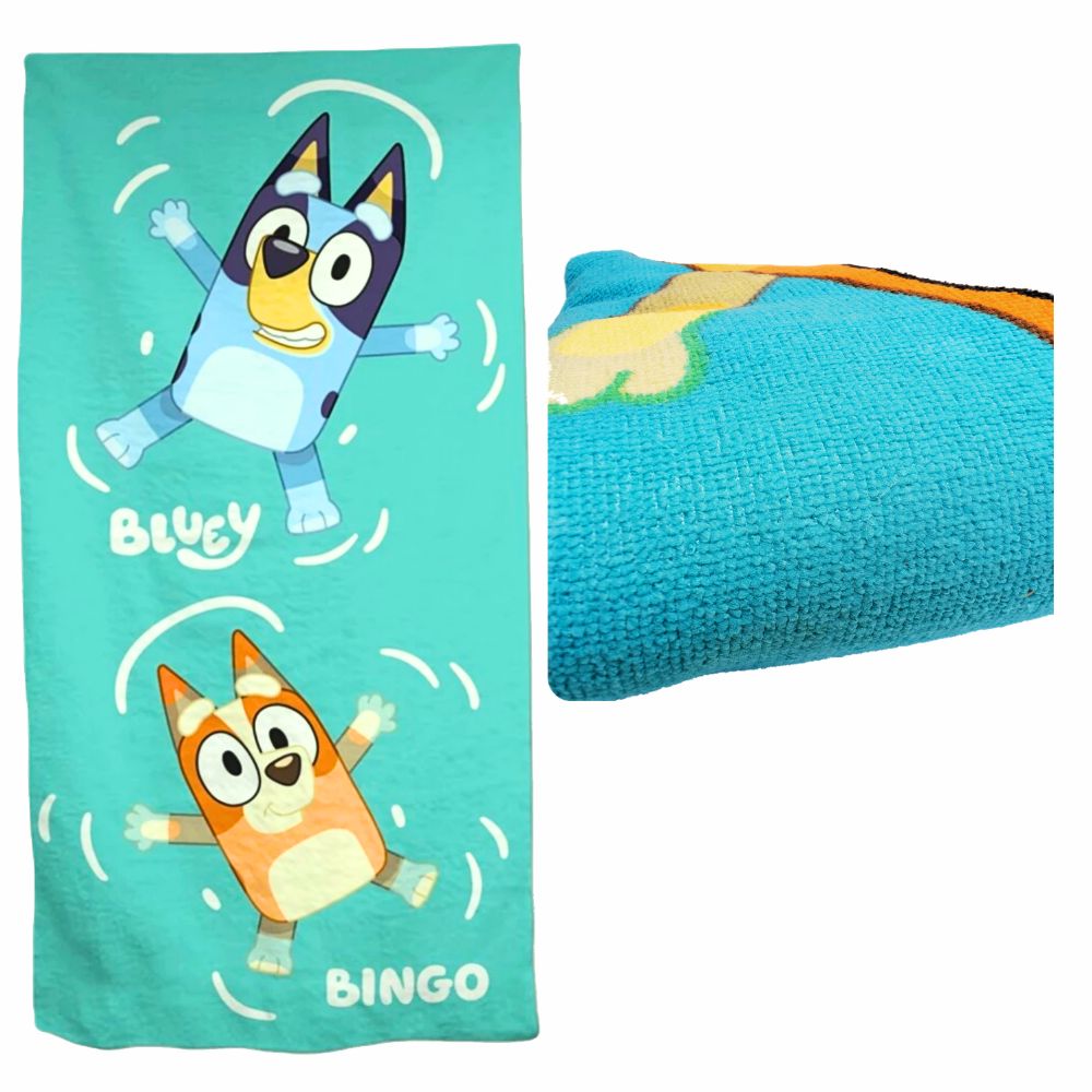 Ręcznik Kąpielowy Bluey i Bingo z Mikrofibry 140x70cm