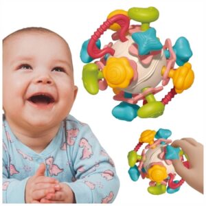 Grzechotka Sensoryczna dla Niemowląt Piłka 0m+ Woopie 4w1 Kolorowa