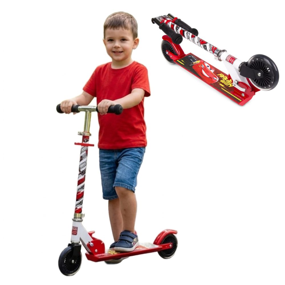 Hulajnoga dwukołowa Cars Disney dla dzieci składana regulowana ABEC-7