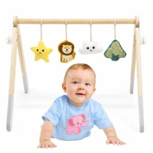 Stojak Edukacyjny Drewniany dla Niemowląt 0m+ Viga PolarB Baby Play Gym