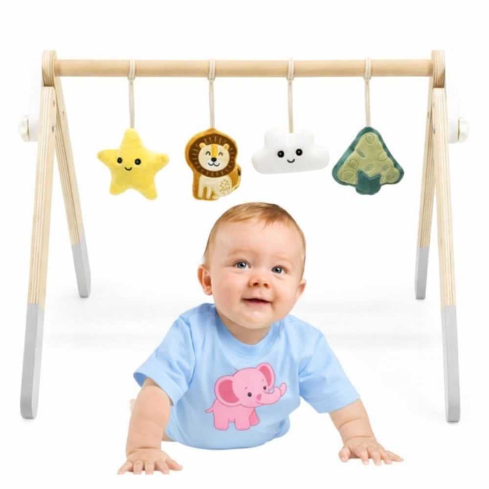 Stojak Edukacyjny Drewniany dla Niemowląt 0m+ Viga PolarB Baby Play Gym