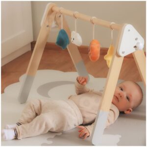 Stojak Edukacyjny Drewniany dla Niemowląt 0m+ Viga PolarB Baby Play Gym