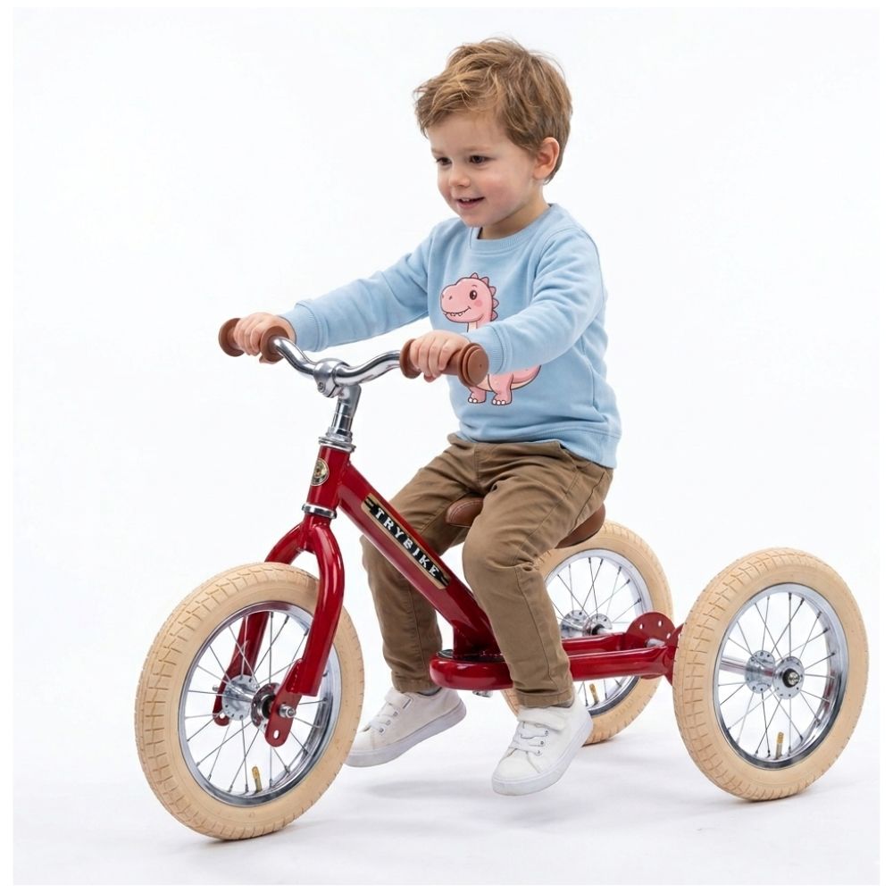 Trybike Czerwony Matowy Rowerek Trójkołowy i Biegowy 2w1 dla Dzieci