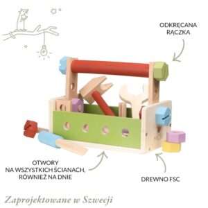 Zestaw Małego Majsterkowicza dla Dzieci 36m+ Drewniane Narzędzia Micki