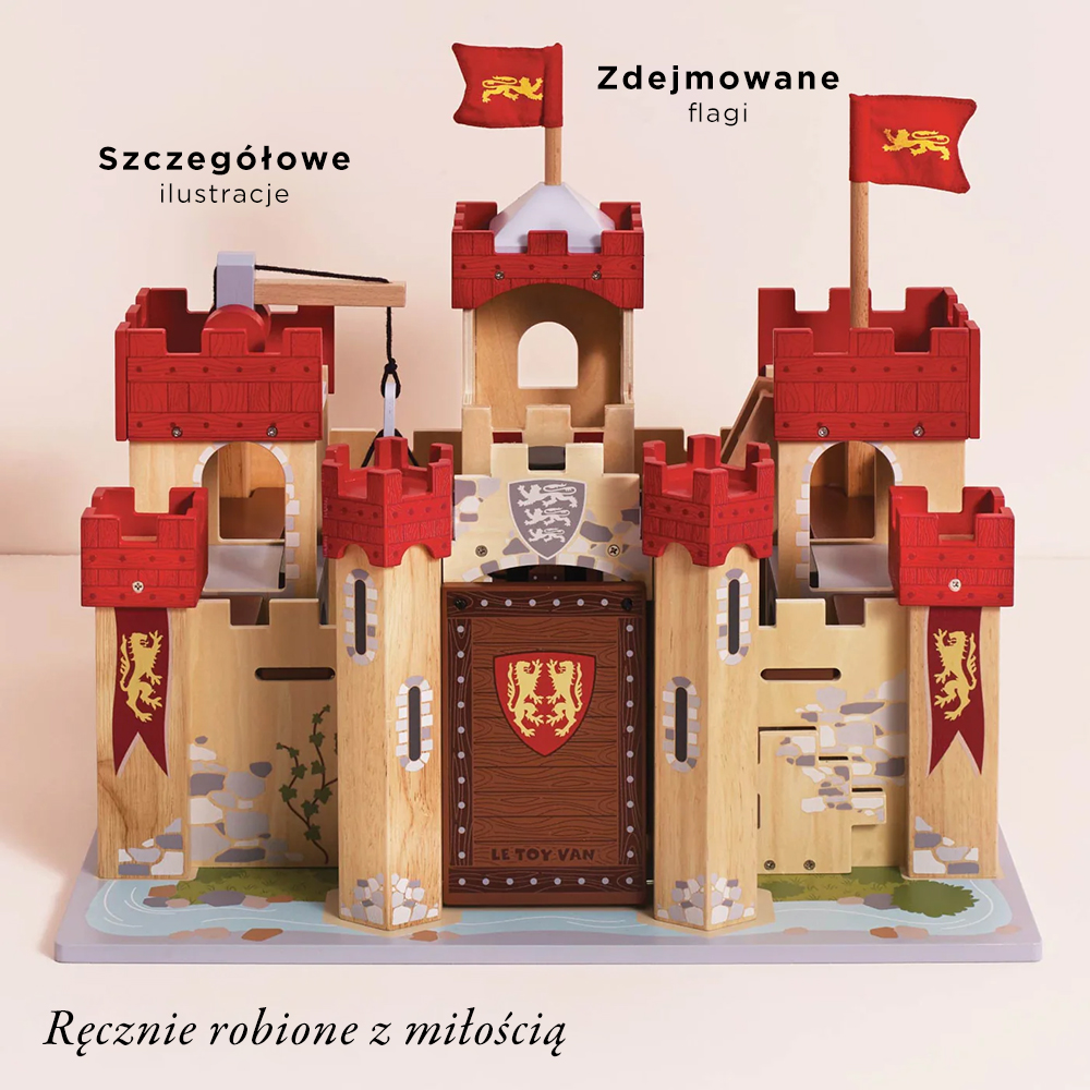 Duży Drewniany Zamek Rycerski Lionheart Le Toy Van – Zabawka dla Dzieci 3+