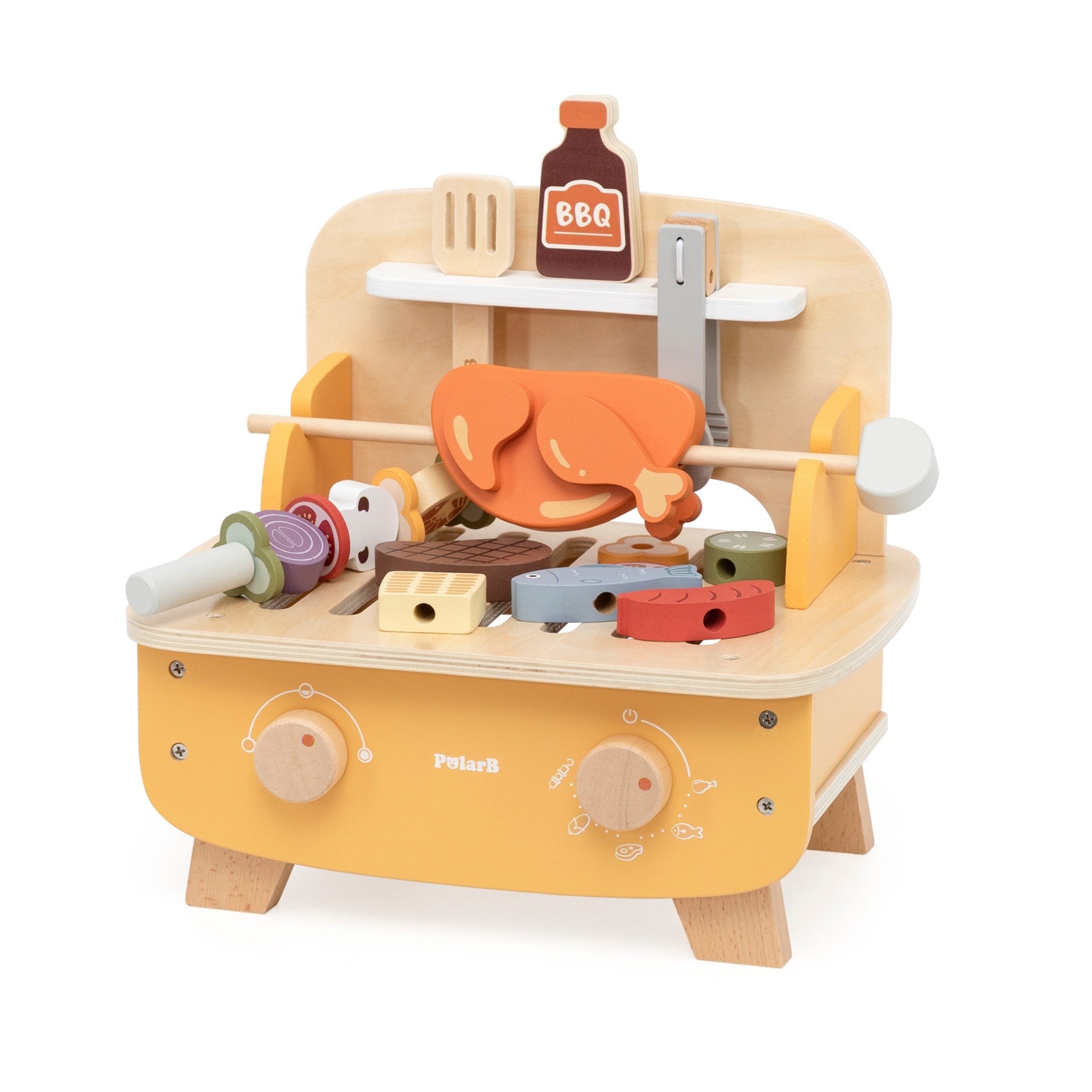 Drewniany Zestaw do Grillowania dla Dzieci 2+ VIGA PolarB Grill BBQ Akcesoria Kuchenne