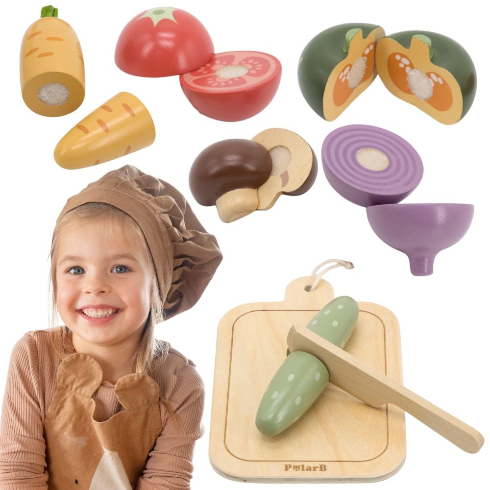 Drewniane Warzywa do Krojenia dla Dzieci 18m+ Viga PolarB na Rzepy Zestaw Kuchenny Montessori