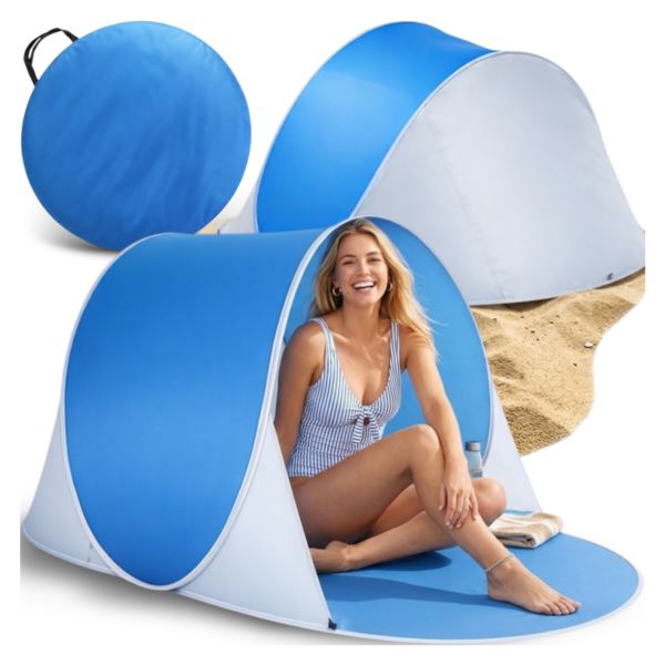 Namiot Plażowy Samorozkładający Pop Up Wodoodporny Lekki z Pokrowcem 190 cm