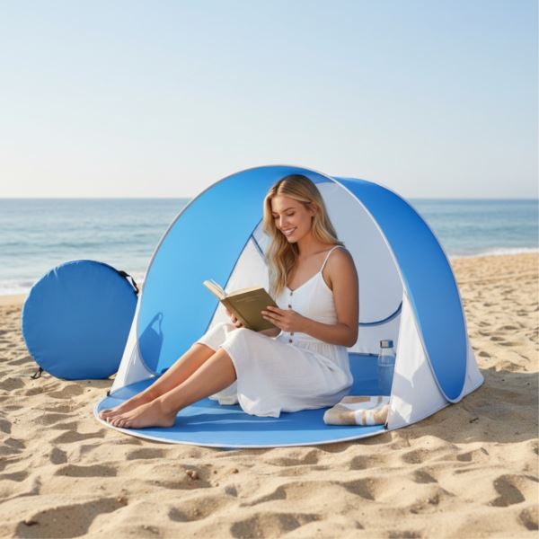 Namiot Plażowy Samorozkładający Pop Up Wodoodporny Lekki z Pokrowcem 190 cm - obrazek 3