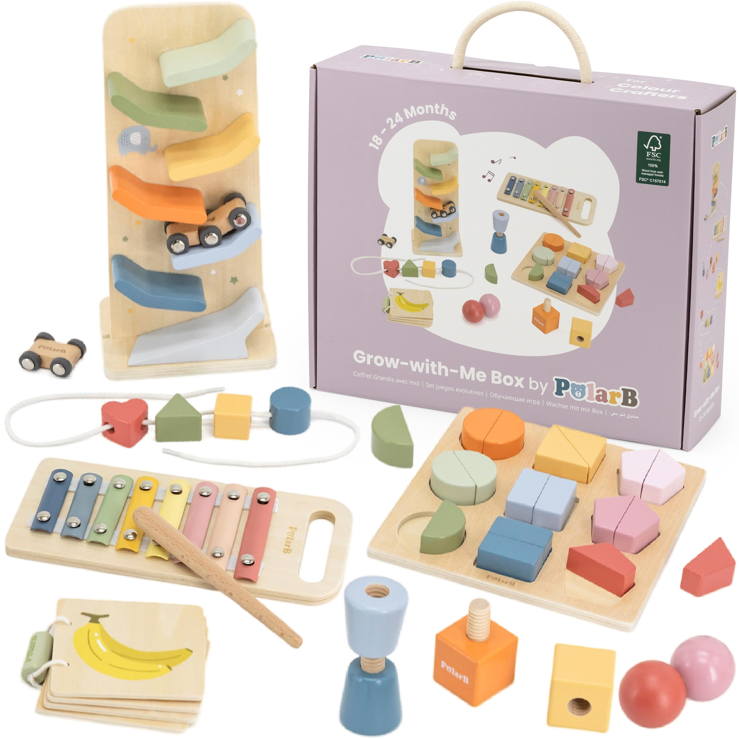 Zestaw Edukacyjny Drewniany VIGA Colour Crafters Box 18m+ Montessori 6 Zabawek