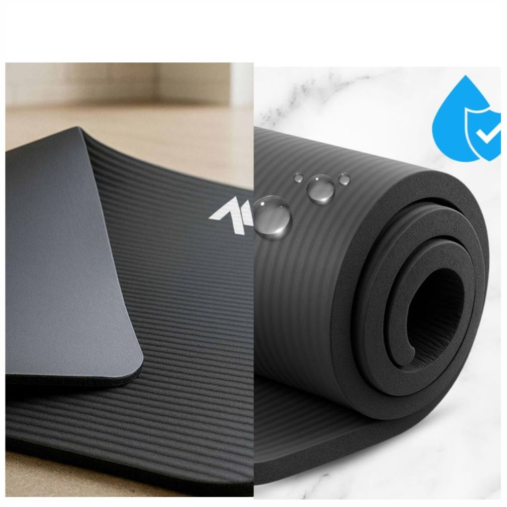 Mata do Ćwiczeń Fitness Jogi XXL 183x61x1,5 cm Gruba NBR Czarna